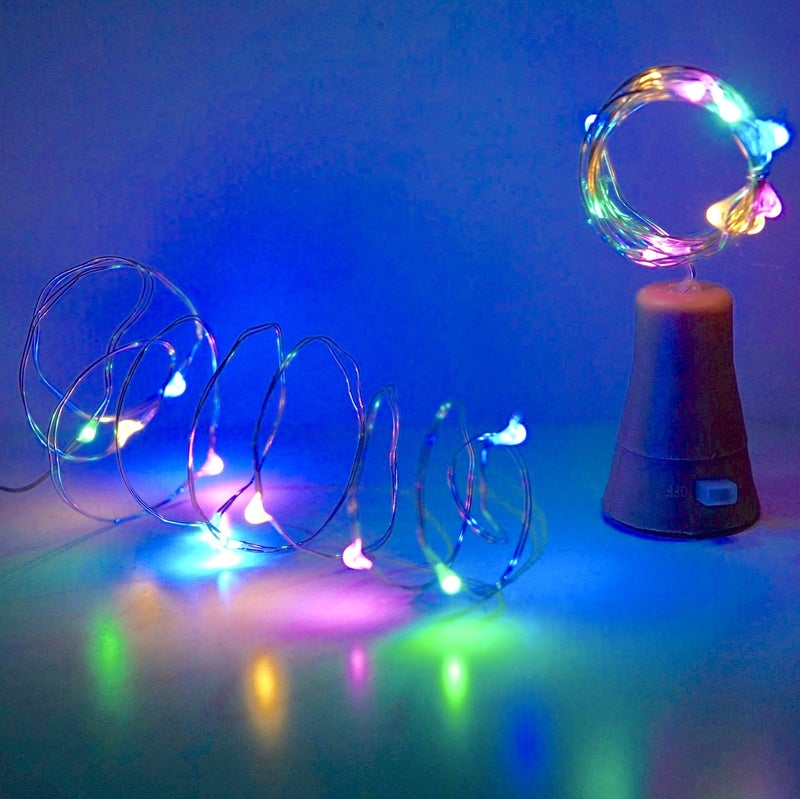 NiniTe LIGHTS 6 عبوات من أضواء زجاجات النبيذ بالطاقة الشمسية، 20 LED مقاومة للماء من الفلين النحاسي لأضواء الشمس لحفلات الزفاف وعيد الميلاد، في الهواء الطلق، العطلات، الحديقة، الفناء، ديكور الممر (ملون) - Image 5